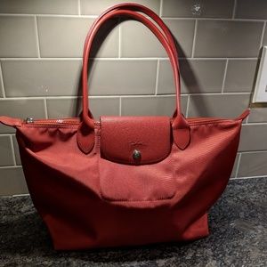 Longchamp Red Le Pliage Neo Small Tote